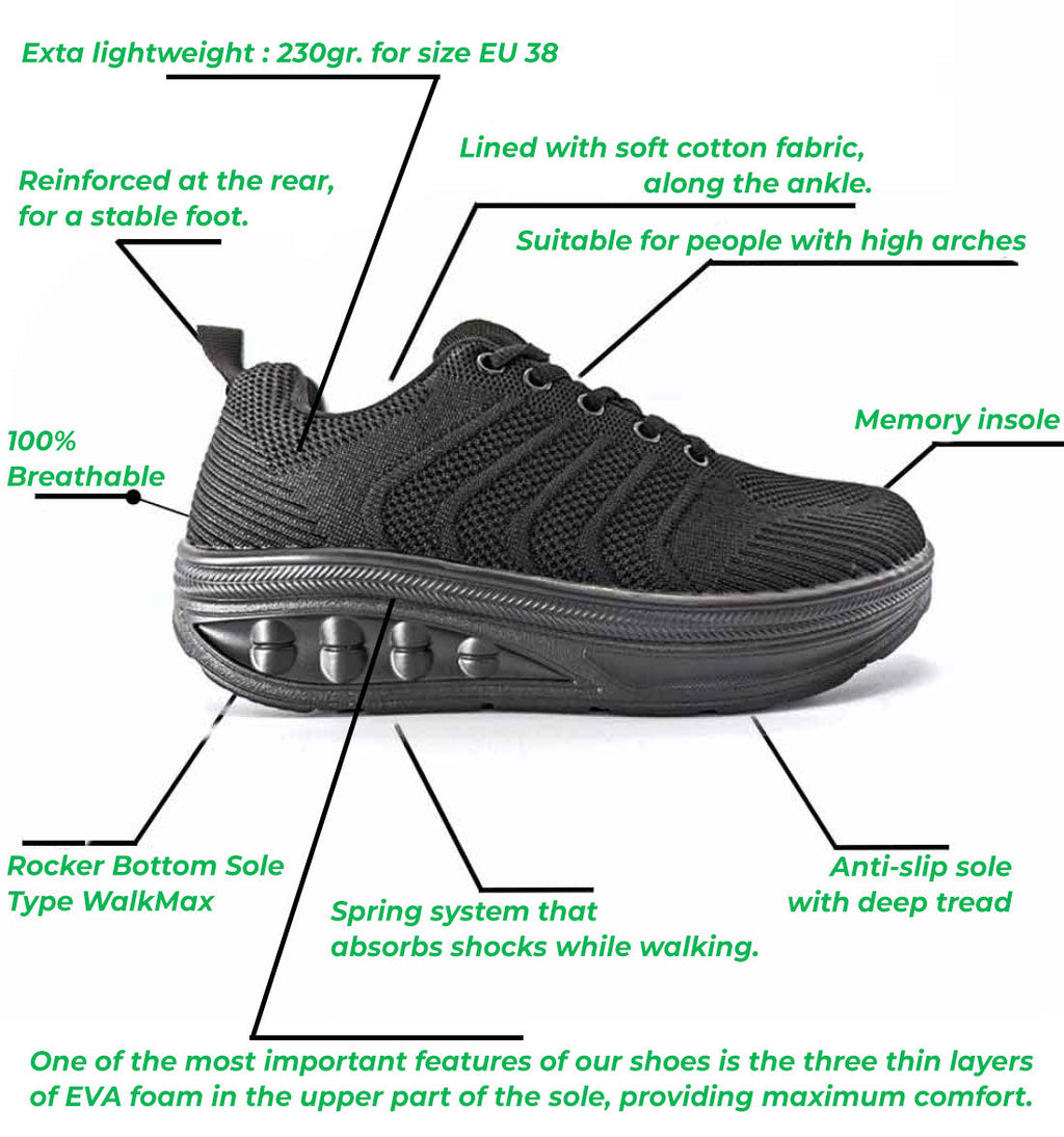 Rocker Sole Shoes Apollo Medical B903-1 (Type WalkMax)